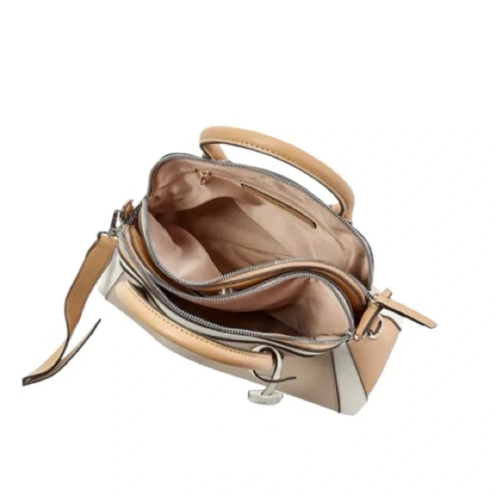 NWT Nine West Gertrude 3 Compartment Color Block Dome Satchel